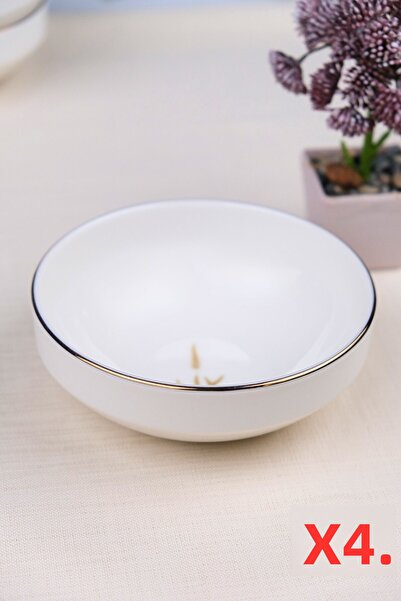 tabakevi Tabak Evi Porcelain Natura Marinum Gold Gilded Bowl 13.50cm Set of 4