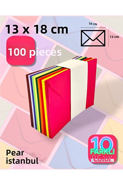 Pera İstanbul 100 Pieces Gift Birthday Wishes - 10 Different Colors Money Inv...