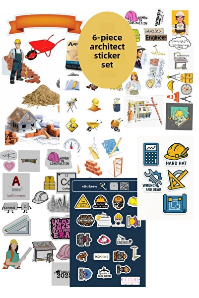 elviano مجموعة ملصقات مناسبة لدفتر الملاحظات ذو الطابع المهني للمهندس المعمار...