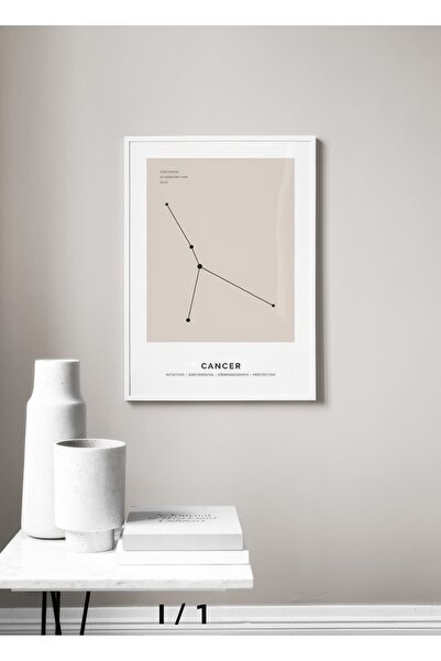 Thetic Constellation Beige Cancer - Modern Aesthetic Frameless Premium Wall Poster