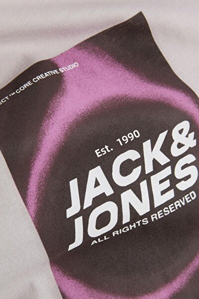 Jack & Jones Ανδρικό κοντομάνικο μπλουζάκι Jcorecharge με στάμπα λιλά