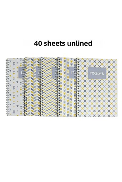 KarmaOfis A5 Spiral Pattern Notebook 40 Sheets 5-Pack (All Unlined)