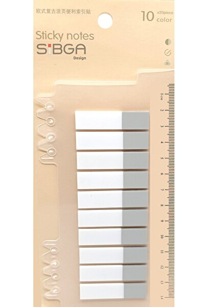 sibga tasarım ملصقات شفافة رمادية نصفية قابلة للالتصاق. علامة كتاب لاصقة 200 ورقة