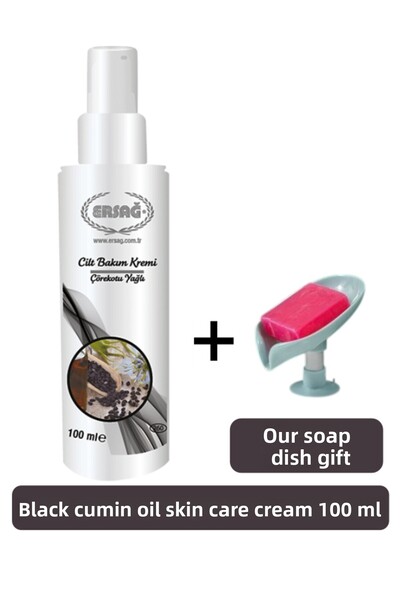 Ersağ Skin Care Cream Black Cumin Oil 100 ml - Our Soap Dispenser Gift 260-03