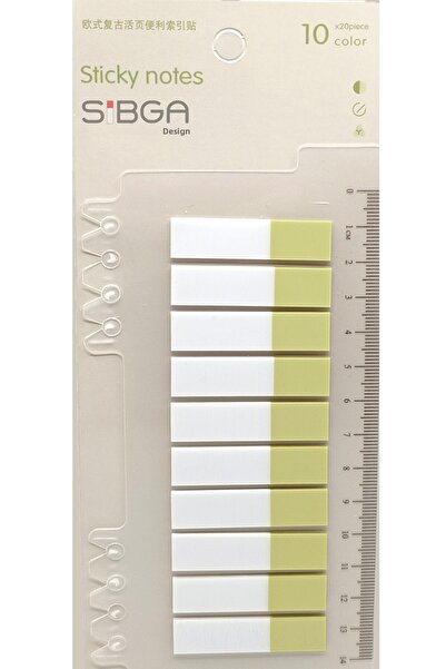 sibga tasarım ملصقات شفافة نصفية خضراء فاتحة. علامة كتاب لاصقة 200 ورقة