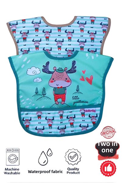 ANP MODA TASARIM Liquid-Proof Trend Deer Themed Food-Slobber Bib