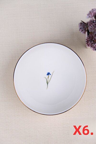 tabakevi Tabak Evi Porcelain Natura Iris Gold Gilded Bowl 13.50cm Set of 6