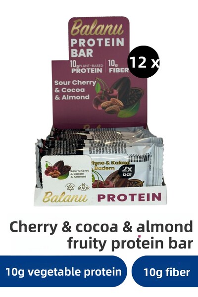 balanu بروتين بار بالمشمش واللوز 55 جرام × 12 قطعة