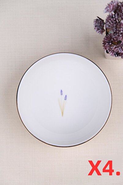tabakevi Tabak Evi Porcelain Natura Lavender Gold Gilded Bowl 13.50cm Set of 4