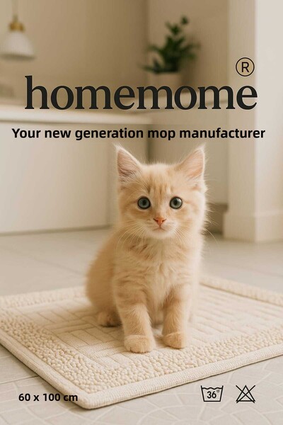 HOMEMOME Cotton Oval Bath Mat Set of 2 Ecru 60*100 & 50*60