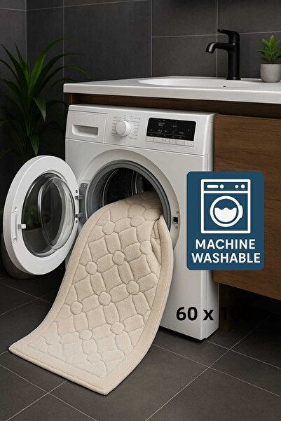 HOMEMOME Cotton Bath Mat Domino Set of 2 Stone 60*100 & 50*60