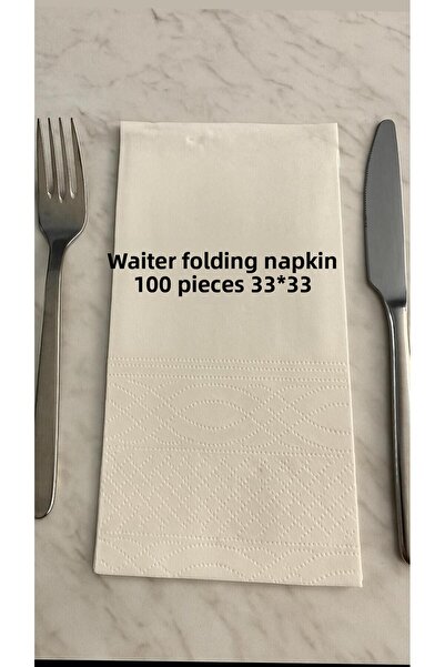 MEGASİL مناديل غارسون القابلة للطي 33*33 عبوة واحدة تحتوي على 100 قطعة