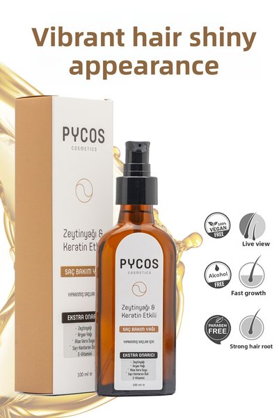 PYCOS COSMETICS 100 ML Olive Oil-Keratin-Argan Oil Nourishing and Repairing Hair Care Complex