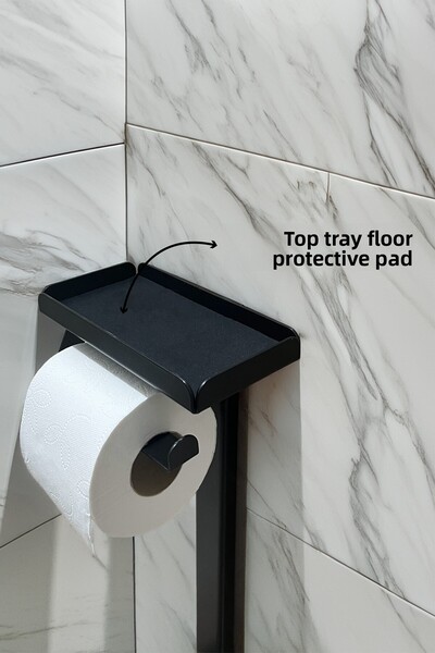 Egza طقم حمام 3 في 1، حامل مناديل تواليت، سلة مهملات ومجموعة فرشاة المرحاض