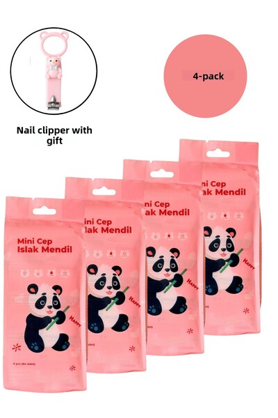 VANCL Mini Pocket Size Wet Wipes - Practical Hygiene for Children - Pocket Size - 8 Pack X 4 (32 Pieces)