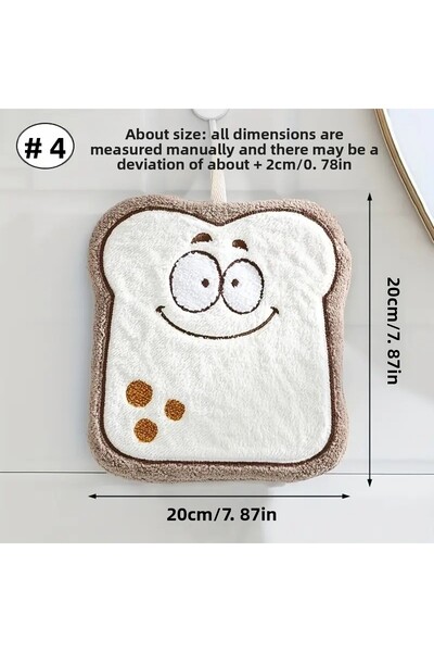 NUCA CO 1 Piece Quick-Drying Hand Towel Soft Fleece Hanging Cute Character Patterns Kitchen Adorable Decorative