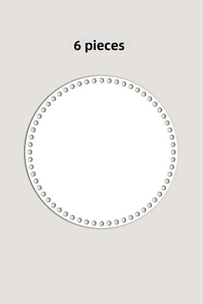 Lucena Ξύλινη Στρογγυλή Βάση Δίσκου Καλαθιού 13 εκ. 6 Τεμάχια Λευκό 3mm