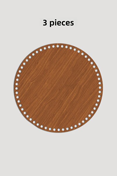 Lucena Ξύλινος Στρογγυλός Δίσκος Καλαθιού Βάση 33 εκ. 3 Τεμάχια Καρυδιά 3mm