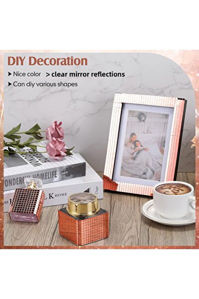 TOYFEST 10-Piece Self-Adhesive Rose Mirror Mosaic Disco Sticker Wall Frame Item Decorative Covering30X30