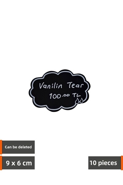 Şeffaf Etiket 10 bucăți etichete negre ștergebile, în formă de tablă decorati...