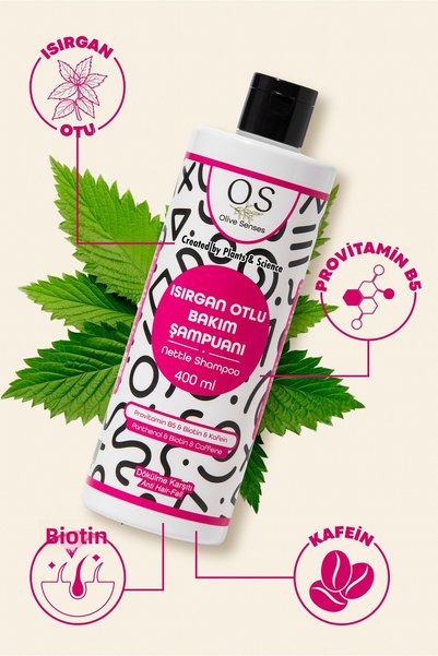 Olive Senses Nettle Herbal Care Shampoo-Anti-Hair Loss