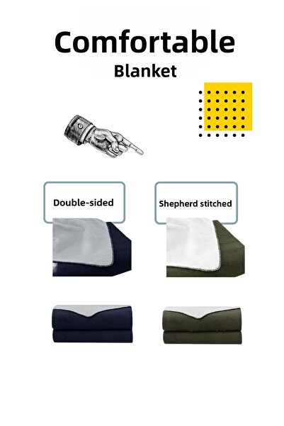 Hibboux Welsoft Fleece Bedspread - Double, Double Sided, Blanket 200X200, Dark Blue Grey