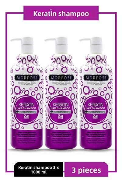 Morfose Keratin Hair Care Shampoo 1000 ml 3 Pieces - Nourishing, Protective Effect