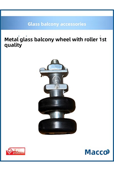 GLASSMAKRO 1. عجلة شرفة زجاجية معدنية عالية الجودة مع قفل