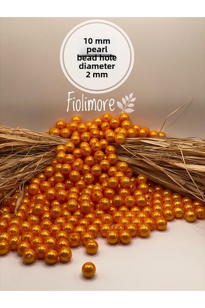 Fiolimore خرز لؤلؤ برتقالي بلاستيكي مطلي فاخر 10 مم (50 جرام - 100 قطعة) خرز ...