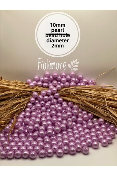 Fiolimore 10 мм луксозна пластмасова перла с покритие в цвят лилаво (50 грама...