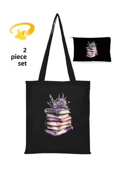 Boom town Cloth Bag - Pen Holder, Makeup Bag Set of 2, Black