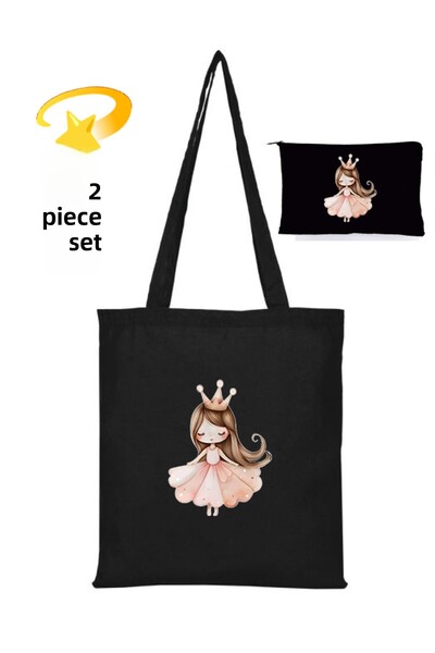 Boom town Cloth Bag - Pen Holder, Makeup Bag Set of 2, Black