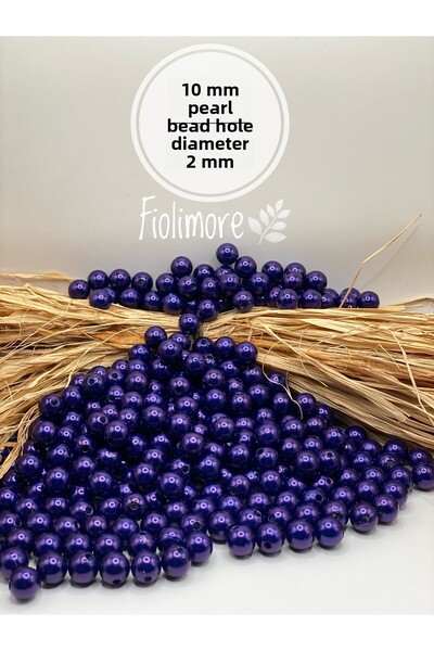 Fiolimore خرز لؤلؤ أرجواني بلاستيكي مطلي فاخر 10 مم (50 جرام - 100 قطعة) خرز ...