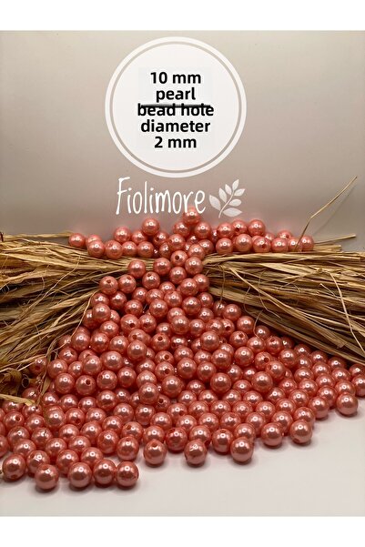 Fiolimore Mărgele de perle roz pudrat din plastic placat de lux de 10 mm (50 ...