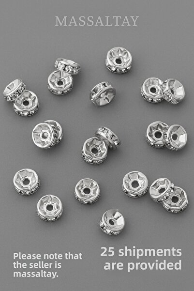 Massaltay 25 bucăți de distanțiere din argint pentru colier, brățară, mărgele...