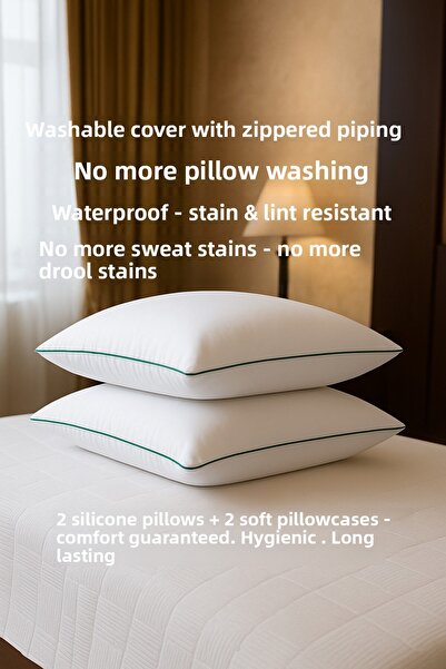 MEŞELİ TEKSTİL 2-Piece Mouth Saliva Night Sweating Drooling Pillow | Breathable Fabric Cooling Design