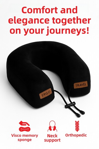 Viscofoam Lux Visco Orthopedic Travel Pillow XL - Black