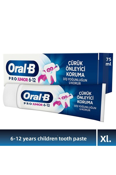 Oral-B معجون أسنان برو جونيور للحماية من التسوس للأطفال من عمر 6 إلى 12 عامًا...