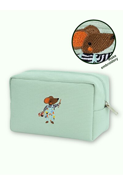Mama Yoyo Baby&Kids Mint Velvet Organizer Bag - Mouse Embroidered