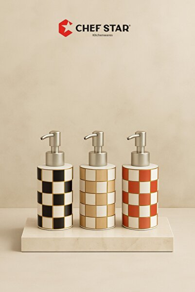 Chefstar DOZATOR DE SĂBUN LIQUID DE PORȚELAN CU DESIGN ROTUND – ACCESORIUL MO...