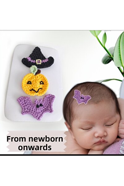 Hand Mother's Since 2024 مشبك شعر للأطفال حديثي الولادة بتصميم هالوين، مجموعة...