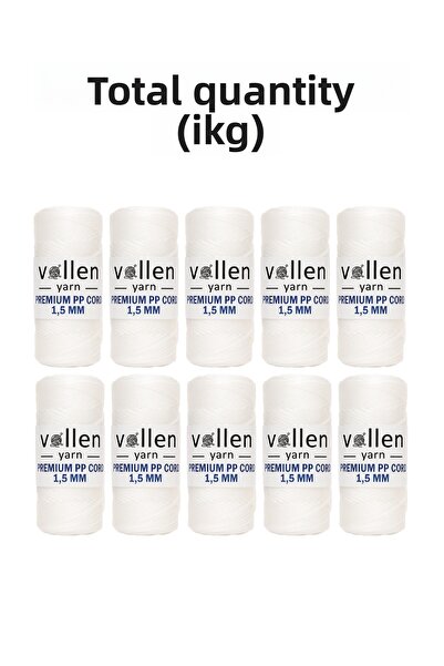 vollen yarn Polyester Macrame Cord 1.5 mm 100 g 150 m – Pack of 10, Supla and Bag Cord