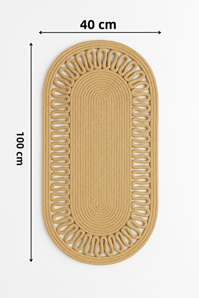 Salvia Dione Wicker Runner Decorative Tablecloth Natural Jute Oval American Service Coffee Table and Table Bohemian Home Decoration