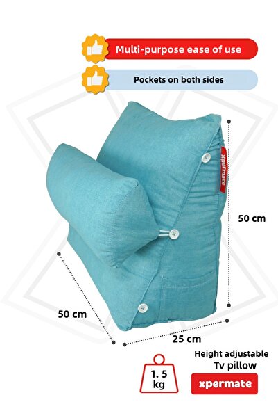 XPERMATE Μπλε μαξιλάρι τηλεόρασης - Μαξιλάρι με στήριξη μέσης και λαιμού, μετεγχειρητικό μαξιλάρι