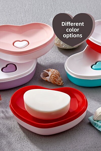 Beray Δοχείο σαπουνιού Heart που συλλέγει το νερό Στερεό δοχείο σαπουνιού πάνω από το νεροχύτη - ΜΙΚΤΟ ΧΡΩΜΑ