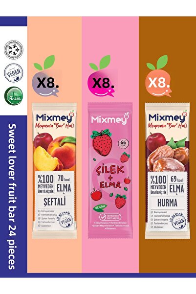 mixmey بار الفواكه سويت لافر – 24 قطعة |   وجبات خفيفة صحية – نباتية، خالية م...