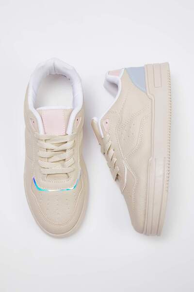 TRENDYOL SHOES Beige Lace-Up Women's Sports Shoes Takss25Sn00038
