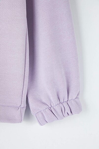 TRENDYOLKIDS Hanorac tricotat pentru fete, cu glugă, cu flori, liliac, TKDAW26SW00049