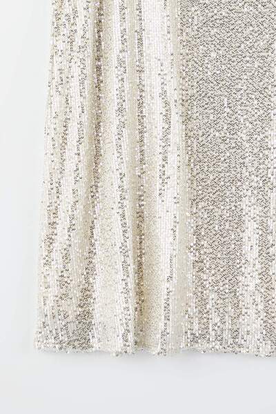Trendyol Collection Silver Midi Party Sequin Skirt Tpraw26Et00014