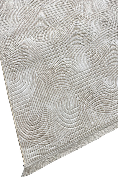 trivago halı Yıkanabilir Saçaklı Püsküllü Leke Tutmaz Kaymaz Taban Kesme Kabartmalı Salon Koridor Mutfak Halı BEJ